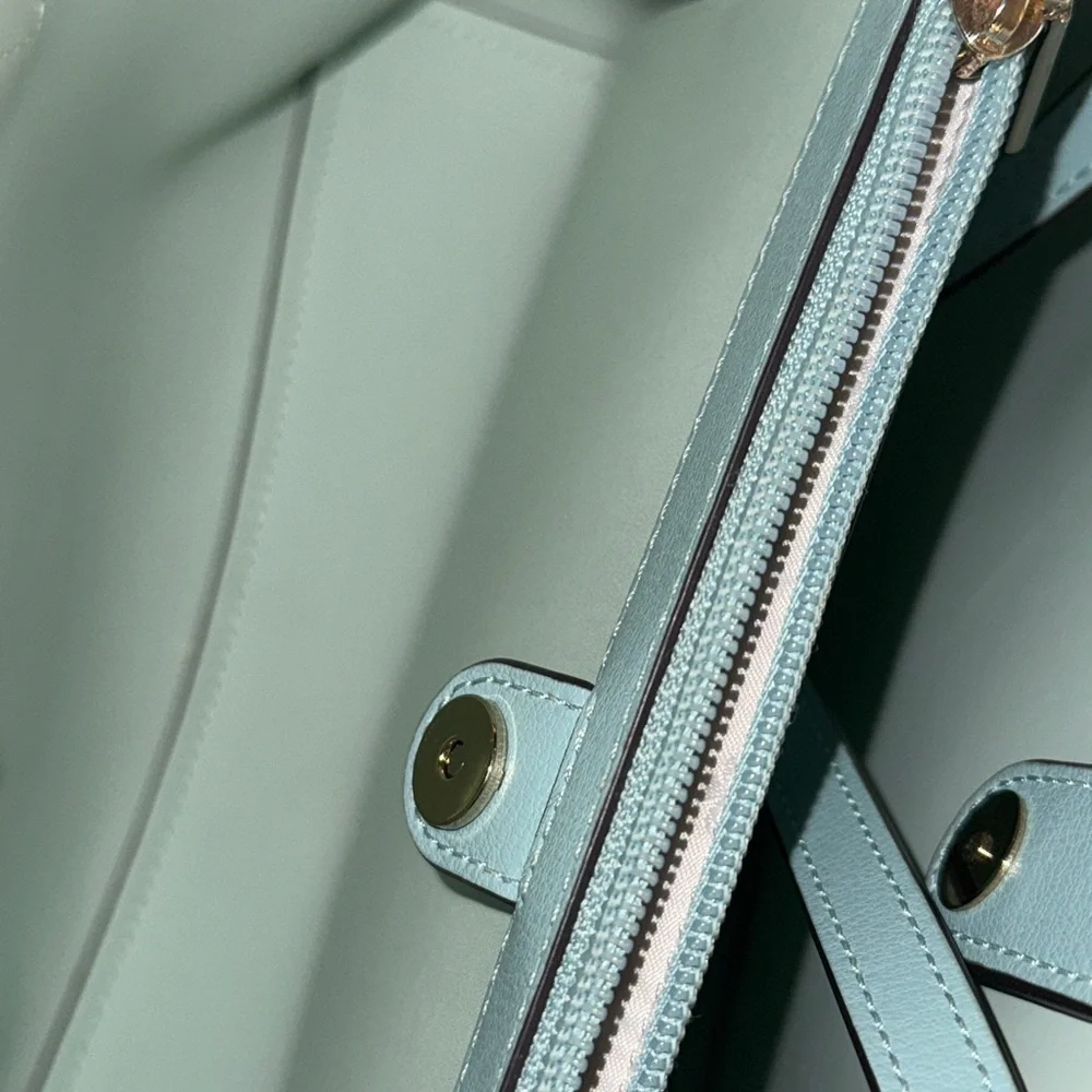 Gorgeous like new med Kate Spade Harper leather tote bag with flower bag charm. - Picture 3 of 10